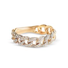 14K GOLD DIAMOND CUBAN LINK RING Chainlink Ring, Gold Diamond Chain, Chain Link Ring, Bezel Set Diamond Ring, Link Ring, Baguette Diamond Rings, Linking Rings, Bezel Set Diamond, Diamond Chain