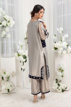 Elam | Pakistani Designer Outfit | Sarosh Salman Designer Outfit, Shirt Pant, Pakistani Wedding Outfits, Navy Blue Velvet, Pakistani Designers, Pakistani Wedding, Designer Wear, Blue Velvet, Ice Blue