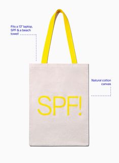 A canvas tote bag made to pack your daily essentials for life on the go. SPF! Canvas Tote Bag Sunscreen Sunscreen Supergoop, Perfect Travel Bag, Spf Sunscreen, Light Sweater, Daily Essentials, Personal Marketing, Canvas Tote Bag, Skin Protection, Beach Towel