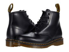 PRICES MAY VARY. LEATHER CONSTRUCTION: The Dr. Martens 101 work boots embody all the classic clean lines, standout stitching, and edgy attitude of the vintage utilitarian work boot, but in a lower-cut design. These lace-up boots feature a smooth leather construction made of a firm, finished leather with a smooth, semi-bright appearance, offering both durability and a polished look. SECURE FIT AND CLASSIC DOC'S DNA: These six-eyelet work shoes come with sturdy fabric laces for a secure fit, ensur Classic Combat Boots With Steel Toe For Streetwear, Workwear Ankle Combat Boots With Reinforced Toe, Classic Workwear Boots With Reinforced Toe, Ankle-high Lace-up Boots With Leather Footbed For Work, Classic Snip Toe Work Boots, Classic Steel Toe Combat Boots For Streetwear, Reinforced Toe Lace-up Ankle Boots For Work, Classic Ankle Lace-up Boots For Streetwear, Leather Footbed Combat Boots For Workwear In Fall