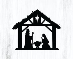 a nativity scene with the birth of jesus and baby jesus in a manger