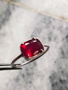 Ruby GS Square Shape red Colour Silver 925 Ring Size:-8-US Bridesmaid Gifts Jewelry, 925 Ring, Red Colour, Pink Colour, Bridesmaids Gifts, Square Shape, 925 Silver Rings, Gift Item, Bridesmaid Gifts