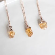 Raw Citrine Pendant, Rose Gold Citrine Jewellery, November Birthstone Necklace, Raw Crystal Pendant, Scorpio Gift For Her, November Gift, Citrine Necklace, November Citrine, Raw BirthstoneOne very pretty raw citrine pendant in rose gold.Citrine is the November birthstone, so this would make a wonderful gift for someone with a November birthday.The chain is rose gold-filled, and is available in 16” (40.5cm) and 18” (45.5cm). You can make your choice using the drop-down menu. The citrine stones me Crystal Aesthetics, Honey Ryder, Raw Citrine Necklace, Citrine Crystal Necklace, Scorpio Gifts, Raw Crystal Pendant, November Birthstone Necklace, Floating Diamond Necklace, Raw Citrine