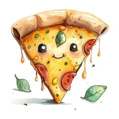 a slice of pizza with cheese and toppings on it's face is dripping