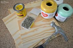 the supplies needed to make this craft include scissors, glue, and wood shavings