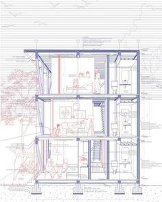 an architectural drawing shows the inside of a house