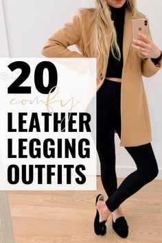 What to Wear With Leather Leggings: 20 Leather Leggings Outfit Ideas Leather Legging Outfits Night Going Out, Leather Leggings Outfit For Work, Matte Leather Leggings Outfit, Outfit With Black Leather Leggings, Casual Outfits With Leather Leggings, Flannel And Leather Leggings, Leather Leggings Dressy Outfit, Leather Look Leggings Outfit Night, Black Leather Pants Concert Outfit