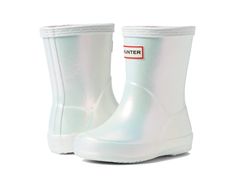 Hunter Kids First Classic Nebula (Toddler/Little Kid) | Zappos.com White Waterproof Rain Boots For Spring, White Waterproof Rain Boots For Winter, Waterproof White Boots For Spring, White Waterproof Boots For Spring, Casual White Rain Boots For Outdoor, White Round Toe Rain Boots For Spring, Non-slip White Winter Boots, White Non-slip Winter Boots, White Non-slip Casual Boots