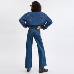 Channel a ‘70s state of mind with these wide leg denim pants. The high-waist voluminous style is finished with patch pockets detailed with our Heritage C Plaque. | Coach Heritage C Loom Pants - Women's Size 24 - Dark Blue Wide Leg Denim Pants, State Of Mind, Wide Leg Denim, New Handbags, Pocket Detail, Denim Pants, Patch Pocket, Loom, Dark Blue