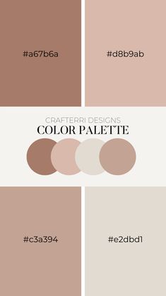 the color palette is shown in different shades and sizes, including pinks, beiges,