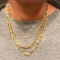 (1) 14K Gold Thick Oval Link Necklace ~ Large Size Links – Nana Bijou Lock Charm Necklace, Italian Chain, Solid Gold Charms, Dainty Pendant, Solid Gold Chains, Charm Pendant Necklace, Chain Link Necklace, Link Necklace, Gold Charm