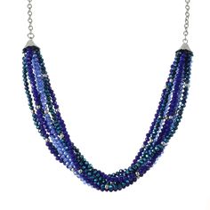 PRICES MAY VARY. ♬EXQUISITE DESIGN ♬：Amplify your style with this sparkly elegant multi-layered beads necklace, trendy, classy, bling and multi-colored necklace. They are special, statement, boho and elegant, suitable for everyday wear and various important occasions. They are versatile fashion jewelry essentials. ♬SUPERIOR QUALITY♬- Every detail has been crafted for maximum quality, longevity, and comfort. This Dainty necklace is 18 inches long, ideal princess necklace length, with 3 inches lon Crystal Necklaces With Spacer Beads For Jewelry Making, Round Beads Crystal Necklace With Lobster Clasp, Crystal Necklaces With Round Beads And Lobster Clasp, Blue Crystal Necklaces With Colorful Beads, Blue Crystal Necklace With Colorful Beads, Multicolor Crystal Beaded Chain Necklace, Beads Choker Necklace, Beads Choker, Women Costume