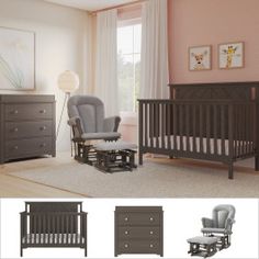 an image of a baby's room setting with furniture and accessories in the style of crib