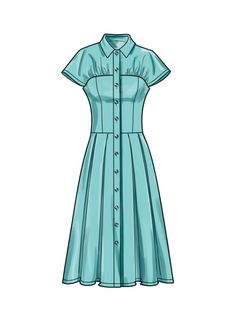 a women's dress with short sleeves and buttons