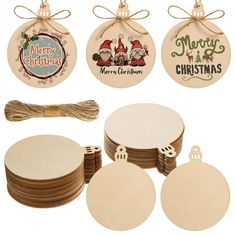 PRICES MAY VARY. Great Value Set: Package includes 72 pieces of unfinished wooden circles and a 20m/65ft hemp rope, classic Christmas ornament design, sufficient and rich set can meet your various festival and daily decorative needs, You can share with your family or friends, they will be happy to receive the joyful present Smooth and Polished: Our round wooden discs slices for crafts are made of natural wooden material which are sturdy, lightweight, natural and not easy to deform or break. Wood Present Tags, Wood Discs, Craft Presents, Unique Gift Tags, Wood Disc, Wood Circles, Halloween Diy Crafts, Wooden Christmas Ornaments, Wooden Christmas