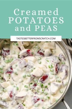 Creamed Potatoes and Peas – Easy Easter side dish recipe with simple ingredients. Kid friendly and delicious! Potatoes And Peas Recipe, Potatoes And Peas, Easter Feast, Creamy Potatoes, Creamed Peas, Easter Side Dishes, Peas Recipe, Easter Breakfast