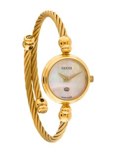 Gucci 2700L Watch - GUC154603 | The RealReal Luxury Gold Watch With Original Box, Watch On Wrist, Gucci Watches, Vintage Gold Watch, Gucci Bracelet, Gucci Watch, Watch Winder, Gucci Gucci, White Band