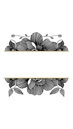 an ornate border with flowers and leaves