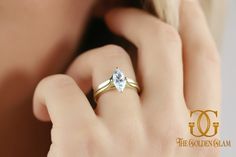 Item Details: * Brand Name: The Golden Glam * Total Carat Weight (CTW): 1.00 Carat ( 5x10 mm ) * Main Stone Shape: Marquise * Band Info: Head of the ring width 2.40mm and the body is 2mm * Stone Type: Simulated Diamond * Stone Color: D Color * Stone Clarity: VVS1 * Metal: 14K Solid Yellow Gold, available in White and Rose Gold * Engraving is Available for an additional fee Ring sizes: We do accept all different sizes. Customization : *You can order this ring in 14k/18k White Gold, Yellow Gold, a Marquise Cut Ring With Tension Setting For Gift, Marquise Cut Ring With Tension Setting As Gift, Marquise Cut Tension Setting Wedding Ring, Gift Ring With Tension Setting In Marquise Cut, Marquise Cut Tension Setting For Wedding, Marquise 14k Gold Diamond Wedding Ring, Marquise Tension Setting Rings For Anniversary, Marquise Solitaire Ring For Anniversary, Marquise Cubic Zirconia In Yellow Gold For Wedding