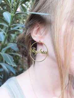 "Name Earrings Hoops Personalized Large Hoop Earrings Name Earrings Gold Hoop Earrings Name Hoops Personalise Earrings Christmas Gift for Mom ♥ Custom Name Hoop Earrings♥ So sweet and adorable, simple and elegant everyday jewelry. This personalized name hoop earrings can be engraved however you desire. The most unique jewelry would make the perfect gift for yourself, loved ones or friends. MATERIAL; All of our products are made of high quality 925 Sterling Silver. COLORS ; 925 sterling silver, r Name Hoop Earrings, Earrings Name, Name Necklace Silver, Earrings Gold Hoop, Name Earrings, Earrings Hoops, Christmas Gift For Mom, Earrings Christmas, Custom Name Necklace