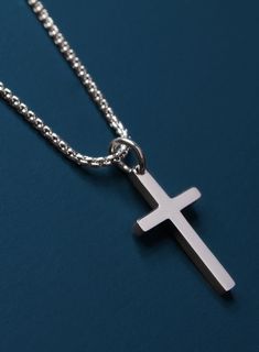 Waterproof Cross Necklace for men - Men's stainless steel - Mens Necklace - Small Silver cross pendant - Gift for Men, Father's Day Chain Width: 1.5 mm Cross: 20 mm x 11 mm Length: Choose from drop down menu. Usually available in 16, 18, 20, 22, 24, and 26 inches. (model is wearing the 20 inch chain) Clasp: Lobster. Material: Stainless steel. Type: Venetian Box Chain You can check the rest of our designs in our main shop page and don't forget to connect with us :) weareallsmith.etsy.com or on In Mens Cross Necklace, Silver Cross Necklace, Necklaces Chain, Silver Cross Pendant, Couples Gift, Unisex Necklace, Round Box, Small Crosses, Silver Engraving