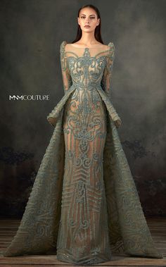 MNM Couture K3715 – B Chic Fashions Haute Couture Style, Baju Kahwin, Mnm Couture, Party Mode, 파티 드레스, Couture Mode, Column Gown, 자수 디자인, Vestidos Vintage