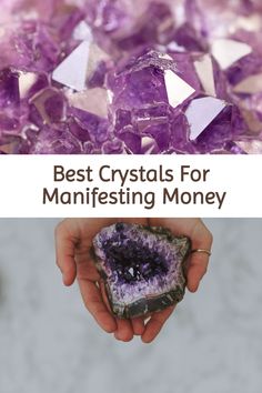 two images with the words best crystals for manifesting money