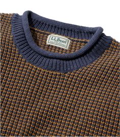 I saw it in the catalog. Gave to young man for Christmas. This is a favori Waffle Sweater, Waffle Stitch, Men's Sweaters, Fashion Mood Board, Cotton Sweater, L L Bean, Stripe Sweater, Aesthetic Clothes, Fashion Inspo Outfits