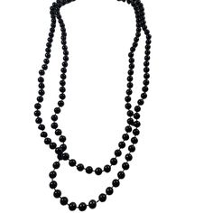 Brand New Black Beaded Lovely Costume Piece Black Beaded Necklace With Large Beads For Formal Occasions, Elegant Black Beaded Chain, Formal Black Beaded Necklace With Faceted Beads, Black Beaded Necklaces For Formal Occasions, Formal Black Faceted Beaded Necklaces, Large Black Beads For Party, Formal Black Faceted Beaded Necklace, Elegant Black Large Beads, Elegant Party Necklace With 8mm Beads