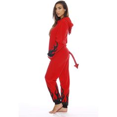 COMFORTABLY WARM AND SNUG: These adult bodysuit pajamas are made using ultra-soft synthetic material that feels incredibly cozy and keeps you warm during those cold nights. TRICK OR TREAT: The red devil bodysuit with is sure to be the hit of your Halloween party. They are also great for cosplay or kigurumi. FITS TRUE TO SIZE: We stock these scary non footed full body pjs in adult sizes ranging from S-XXL, with the right fit giving you enough room for comfortable movement. DESIGNED FOR DURABILITY Halloween Hooded Onesie For Pajama Party, Hooded Onesie For Halloween Pajama Party, Hooded Onesie For Costume Party In Winter, Winter Costume Party Hooded Onesie, Hooded Onesie For Winter Costume Party, Winter Hooded Onesie For Costume Party, Novelty Winter Onesie For Loungewear, Casual Halloween Onesie For Sleep, Red Long Sleeve Onesie For Loungewear