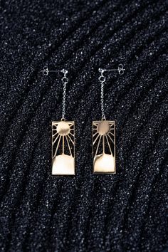 HANAFUDA EARRINGS – Kiyo Studios Symbolic Etched Jewelry For Promise, Tarnish Resistant Dangle Linear Earrings Gift, Nickel-free Spiritual Jewelry For Promise, Rectangular Linear Earrings For Gift, Brass Long Drop Jewelry For Gifts, Silver Brass Jewelry For Promise, Symbolic Nickel-free Drop Plug Earrings, Nickel-free Symbolic Drop Plug Earrings, Symbolic Metal Jewelry With Matching Earrings