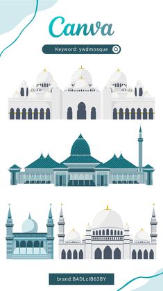 the different types of buildings are shown in this graphic style, and each building has its own name on it