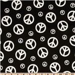 a black and white peace sign pattern on a black background with the word peace written in white