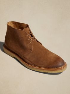 Owen Suede Chukka with Crepe Sole | Banana Republic Chukka Boots Outfit, Suede Chukka Boots, Suede Chukkas, Mens Glasses Frames, Chukka Boots Men, Best Shoes For Men, Desert Boots, Suede Booties, Boots Outfit