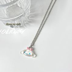 📿 Sanrio Kawaii Necklace Pendant - Adorn Yourself with Cuteness 📿 ✨ Charming Adornment: The Sanrio Kawaii Necklace Pendant isn't just any necklace; it's a delightful accessory that adds charm and style to your attire. Featuring various beloved Sanrio characters, this pendant brings a touch of cuteness to your fashion choices. 💖 Charming Design: With iconic Sanrio characters adorning this pendant, every time you wear it, you celebrate the timeless charm and cuteness of your favorite friends. I Kawaii White Jewelry For Gifts, Kawaii Handmade Silver Necklaces, Kawaii Silver Handmade Necklaces, Silver Kawaii Necklace For Gift, Silver Kawaii Necklace As Gift, Handmade Silver Kawaii Necklaces, Handmade Silver Necklaces In Kawaii Style, White Kawaii Jewelry With Cute Design, Handmade White Kawaii Jewelry