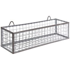 a metal wire basket with handles on the bottom and sides, for storing items or other things