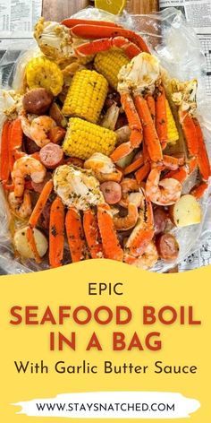 seafood boil in a bag with garlic butter sauce