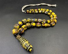 Rare and Unique Old Ancient Antique Gabri Glass Beads Necklace 3000 Year Old Lovely Rare Yellow Color Hard to Find - Etsy Roman Necklace, Crystals Quartz, Glass Beads Necklace, Beaded Skull, Beaded Top, Cool Necklaces, Ancient Romans, Glass Bead Necklace, Beads Necklace