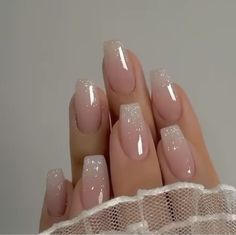 Pink Bday, Colored Nail Tips, Bday Nails, Long Press On Nails, Colorful Nails, Glamour Nails, Designs Nail, White Nail, Gradient Nails