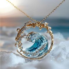 Marine Jewelry, Necklace Packaging, Ocean Necklace, Its Okay To Not Be Okay, Image 3d, Mors Dag, Chain Lengths, Color Show, Jewelry Set