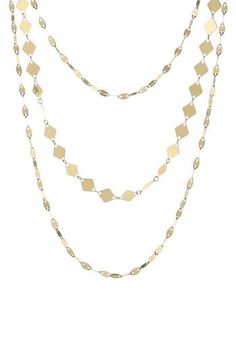 Blake and Miami chains bring glittering geometry to this 14-karat-gold necklace that gives you a seamless stacked look. 23 1/4" longest strand length; 18" shortest strand length 14k gold Imported Gold Lariat Necklace With Diamond Cut, Yellow Gold Diamond Cut Necklace For Party, Gold Diamond-shaped Diamond Necklace, Gold Diamond-cut Diamond-shaped Necklace, Gold Diamond-cut Station Necklace For Formal Occasions, Gold Diamond Cut Station Necklace For Formal Occasions, Gold Diamond Cut Necklace, Gold Diamond-shaped Diamond Necklace For Formal Occasions, Gold Luxury Diamond-shaped Necklace