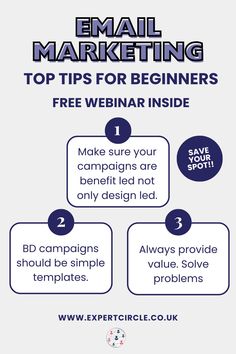 email marketing tips for beginners to learn how to use the webinar inside