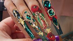 Elegant Virgencita Nail Design Start to finish Full video YouTube Virgencita Nails, Latina Nail Designs, Latina Nails, Nails Purple, Nails Gold, Nail Prices, Hacks Beauty, Racun Shopee, Nails Medium