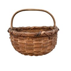 a woven basket is shown against a white background