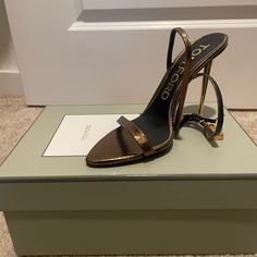 Tom Ford Heels, Only Worn Once. Great Condition! Luxury Gold Heels With Contrasting Heel Counter, Tom Ford Heels, Tom Ford Shoes, Tom Ford, Shoes Women Heels, Limited Time, Shoes Heels, Ford, Women Shoes