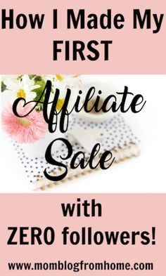 a pink and white sign that says how i made my first ultimate sale with zero followers