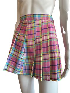 Y2K mini pleated skirt, size fits XS/S. Waist 72cm, length 38cm. Synthetic Vintage Mini Skirt, Mini Pleated Skirt, Back To School Gift, School Gift, Back To School Gifts, Candy Colors, Pleated Skirt, Mini Skirt, Gift For Her