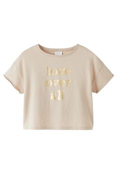 T-Shirt With Round Neck And Short Sleeves. Front Text Print. Trendy Embroidered Summer T-shirt, Summer Short Sleeve T-shirt With Embroidered Text, Zara Summer Tops With Text Print, Casual Crew Neck Tops With Embroidery, Casual Embroidered T-shirt For Summer, Trendy T-shirt With Embroidered Text For Summer, Trendy Summer T-shirt With Embroidered Text, Trendy Zara Tops With Text Print, Trendy Embroidered Short Sleeve Tops