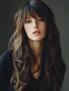 Discover Stunning Long Layered Hair with Bangs Ideas: Transform Your Look with These Trendy Styles Hair Cuts For 40s Women, Thinned Out Haircut Thick Hair, Bang Ideas For Long Hair, Long Layered Hair With Wispy Bangs, Haircuts For Women In Their 30s, Shaggy Bangs Long Hair, Haircuts For Square Face Shape, Long Haircut With Bangs, Long Hair With Bangs And Layers