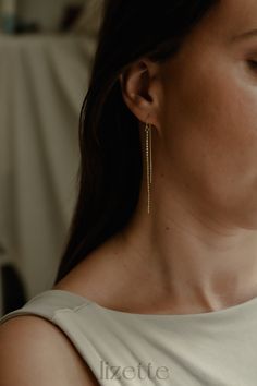 Threader Earrings * Ear Threader * Chain Threader * Long Threader * Hypoallergenic Jewelry * Double Ear Threader D E T A I L S ✸ Main material: Sterling Silver ✸ Plating: 14K Gold Plated ✸ No risk of allergy (nickel-free, cadmium-free, lead-free) D I M E N S I O N S Length: 12.5 cm P A C K A G I N G All our items come in a beautiful linen bag perfectly ready to be gifted. C A R E * I N S T R U C T I O N S Our jewelry is made to last. Our items are tarnish free when looked after properly. However to ensure longevity of our pieces we recommend removing your jewelry before showering, swimming, exercising, and applying any lotions, perfumes or hairspray. When not in use, store your jewelry in the pouch bag that comes with.    O T H E R *  I N F O R M A T I O N ✸ We Deliver Worldwide! ✸ Follow Minimalist Dangle Box Chain Jewelry, Minimalist Dangle Jewelry With Box Chain, 14k Gold Filled Long Drop Linear Earrings, 14k Gold Filled Earrings With Adjustable Chain For Gift, Everyday Drop Earrings With Adjustable Chain, Everyday 14k Gold Dangle Earrings, Everyday Yellow Gold Dangle Earrings, Elegant Dangle Linear Earrings With Box Chain, Delicate Dangle Linear Earrings With Adjustable Chain